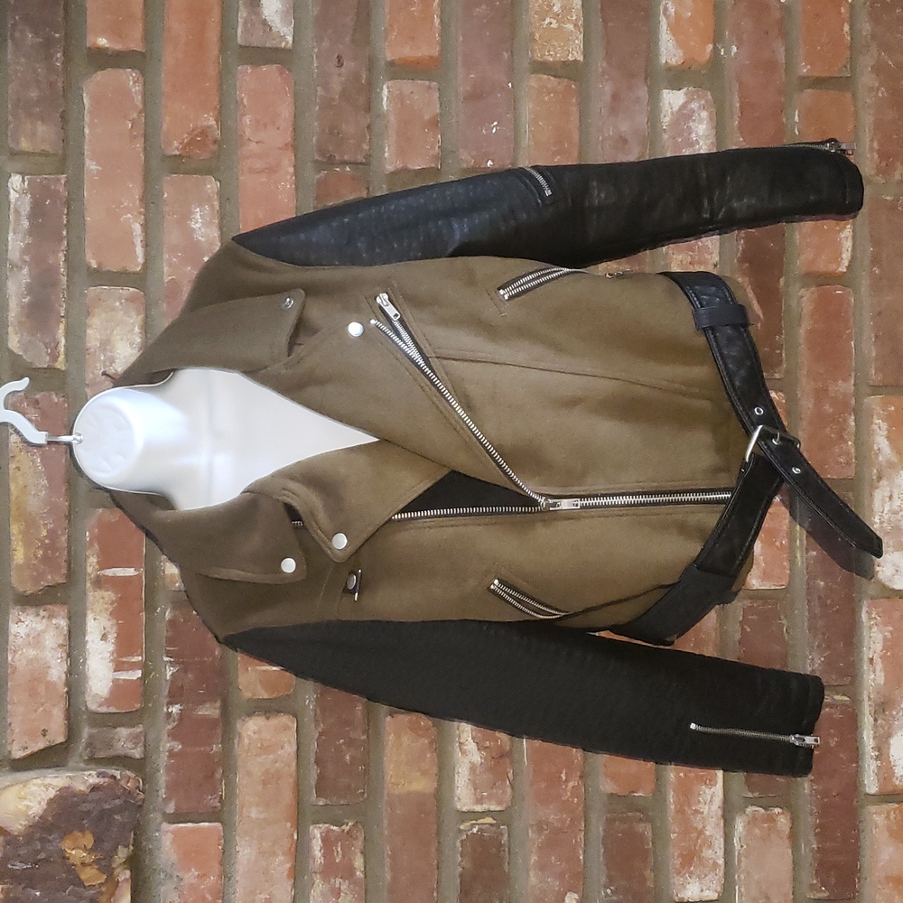 Vigoss Vegan Wool Leather Jacket, Large.